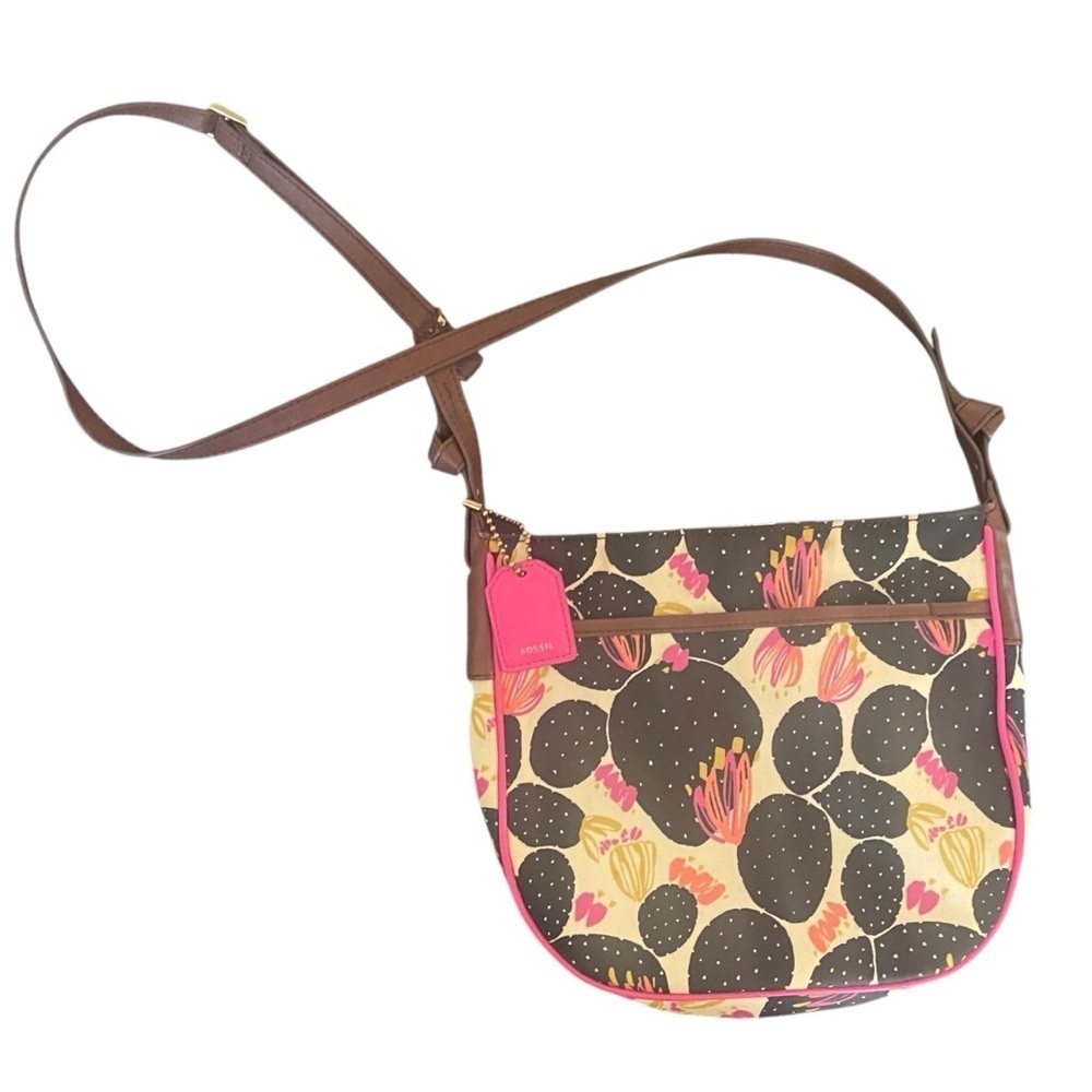 Fossil Mia‎ Crossbody Abstract Cactus Print Purse